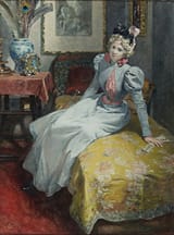 Emil Doepler (Munich 1855-1922 Berlin) Young lady on a divan - watercolor on paper 1897