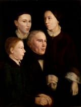 Jan Alojzy Matejko (Free City of Kraków 1838-1893 Grand Duchy of Kraków, A.H.M.) Portret Franciszka Matejki z trojgiem dzieci (Portrait of Franciszek Matejko with three children, with self-portrait in top left) - Olej na płótnie 1853