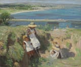 Laura Knight (Long Eaton, Derbyshire, England, U.K. 1877-1970 London, England, U.K.) In the Sun, Newlyn, Cornwall - Oil on canvas