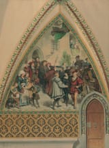 August Spieß (München, Kingdom of Bavaria, German Confederation 1841-1922 München, Free State of Bavaria, German Reich) Freskenentwurf für die Albrechtsburg in Meißen - Aquarell auf Velin c.1878
