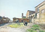 Ettore Roesler Franz (Rome, State of the Church 1845-1907 Rome, Kingdom of Italy) Sta. Sabina e S. Alessio sull&#039;Aventino, Roma - Watercolour over pencil 1890