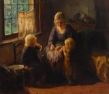 Bernard Jean Corneille Pothast (Halle, Province of Brabant, Kingdom of Belgium 1882-1966 Laren, North Holland, Kingdom of the Netherlands) Children blowing bubbles - Oil on canvas