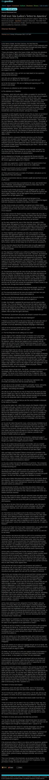 Osama bin Laden&amp;#039;s &amp;#039;letter to America&amp;#039; (Better Version)