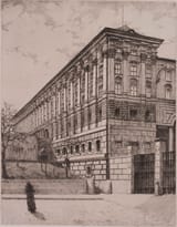 František Kobliha (Prague, Kingdom of Bohemia, A.H.M. 1877-1962 Prague, Czechoslovak Socialist Republic) Czernin Palace, Prague - Etching on paper 1938-min