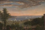 Fitz Henry Lane (Gloucester, Massachusetts, U.S.A. 1804-1865 ibidem) Penobscot Bay from the Southwest Chamber Window - Oil on canvas 1850-min