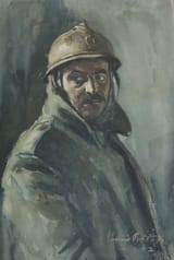 Vladimir Becić (Slavonski Brod, Požega County, Kingdom of Croatia-Slavonia, A.H.M. 1886-1954 Zagreb, People&#039;s Republic of Croatia, F.P.R. of Yugoslavia) Portrait of a soldier - Watercolour on paper 1917