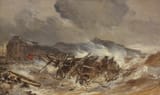 Eugène Louis Gabriel Isabey (Paris, French Republic 1803-1886 Montévrain, Seine-et-Marne, French Republic) Shipwreck - Oil on canvas c.1855-min