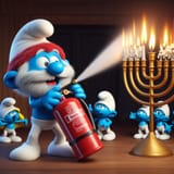 ai_art_smurf_extinguishing_menorah
