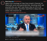 Screenshot 2025-06-07 at 12-32-26 Mehdi Hasan (@mehdirhasan) Watch this montage of clips from Israel&#039;s Channel 14 filled with racist and genocidal bile shocking stuff ask yourself why you don&#039;t see these clips on US or UK mainstream news and the