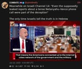 Screenshot 2025-06-23 at 04-20-08 COMBATE 🇵🇷 (@upholdreality) Meanwhile on Israeli Channel 14 Even the supposedly leaked reports about a tense Netanyahu–Vance phone call were part of the deception The only time Israelis tell the truth is [...]