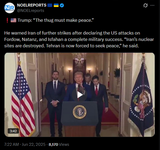 Trump, &#039;The thug must make peace.&#039; 22-06-2025 He warned Iran of further strikes after declaring the US attacks on Fordow, Natanz, and Isfahan HD
