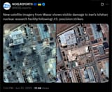 New satellite imagery from Maxar shows visible damage to Iran’s Isfahan nuclear research facility following U.S. precision strikes. 22-06-2025