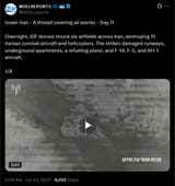 Israel-Iran - A thread covering all events - Day 11 23-06-2025, Overnight, IDF drones struck six airfields across Iran, destroying 15 Iranian combat aircraft HD