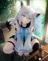 Fubuki squatting sweetly_Шираками Фубуки