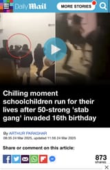 2025-03-24 Chilling moment schoolchildren run for their lives after 50-strong &#039;stab gang&#039; invaded 16th birthday - DailyMail Diversity Is Our Strength Cultural Enrichment Britain Niggers Black Crime