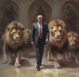 Trump with pack of lions