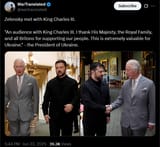 Zelensky met with King Charles III. 23-06-2025 &#039;An audience with King Charles III. I thank His Majesty, the Royal Family, and all Britons for supporting&#039;