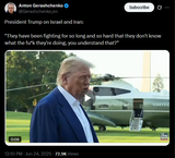 President Trump on Israel and Iran 24-06-2025 &#039;They have been fighting for so long and so hard that they don&#039;t know what the fuCk they&#039;re doing&#039; HD