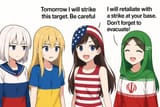 cute anime girls doing war things