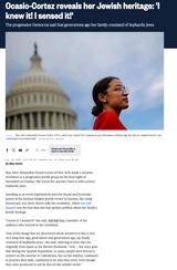 Ocasio-Cortez reveals her Jewish heritage &#039;I knew it! I sensed it!&#039;