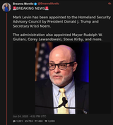 Screenshot 2025-06-24 at 22-32-00 Breanna Morello (@BreannaMorello) 🚨BREAKING NEWS🚨 Mark Levin has been appointed to the Homeland Security Advisory Council by President Donald J. Trump and Secretary Kristi Noem. The administration also appo[...]