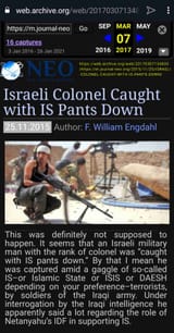 ISIS ISLAMIC STATE ISRAELI COLONEL IRAQ ENGDAHL