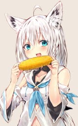 Fubuki eating the corn chob__shirakami_fubuki_hololive_drawn_by_sukemyon__sample-ca8fa2678972b19fc0f987a2584b9613