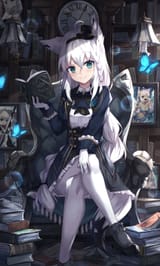 Fubuki with a book and a library__shirakami_fubuki_hololive_drawn_by_masaki_msk064__sample-ee07d54ec24e224630b1a43c66d16c26