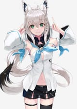Fubuki_sweetly smugging fox-sign__shirakami_fubuki_hololive_drawn_by_mugcup__sample-f386fdc959e66c4ce92e21d0c4f192fa