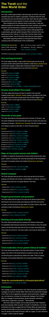 torah and the new world order