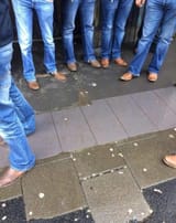 bootcut jeans brown shoes