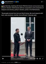 Zelensky, meeting with Dutch PM Dick Schoof, announced a new phase in Ukraine-Netherlands defense cooperation, joint production 24-06-2025