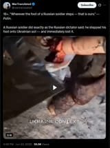 18+. &#039;Wherever the foot of a Russian soldier steps — that is ours.&#039; — Putin. 23-06-2025 A Russian soldier did exactly as the Russian dictator said HD
