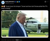 Trump loses his temper, &#039;Israel and Iran don’t know what the fUCk they’re doing.&#039; 24-06-2025 HD