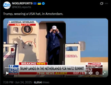 Trump, wearing a USA hat, in Amsterdam. 24-06-2025