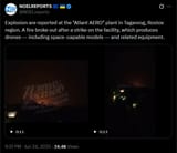 Explosion are reported at the &#039;Atlant AERO&#039; plant in Taganrog, Rostov region. A fire broke out after a strike on the facility, which produces drones 24-06-2025