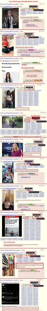 low effort spam threads about women
