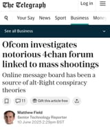 UK government ofcom might ban 4chan