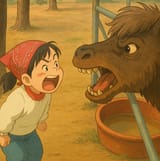 girl yelling at a camel1