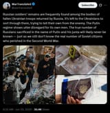 Russian soldiers’ remains are frequently found among the bodies of fallen Ukrainian troops returned by Russia. It’s left to the Ukrainians to sort through 25-06-2025