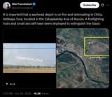 It is reported that a warhead depot is on fire and detonating in Chita, Velikaya Tura, located in the Zabaykalsky Krai of Russia. 25-06-2025