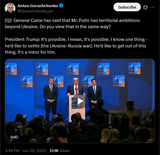 Q], General Caine has said that Mr. Putin has territorial ambitions beyond Ukraine. Do you view that in the same way 25-06-2025 Trump, It&#039;s possible HD