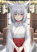 Fubuki in white red maiden dress_5b5af6481a20c5d1b37b8e3c0a1f6ba7