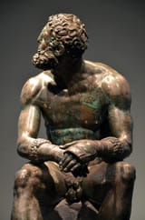 Boxer_of_Quirinal,_Greek_Hellenistic_bronze_sculpture_of_a_sitting_nude_boxer_at_rest,_100-50_BC,_Palazzo_Massimo_alle_Terme,_Rome_(13332932055)