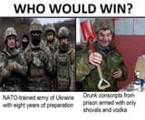 NAFO vs drunk shovel armed russian volonteers