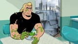 brock eating pickles at his local substation