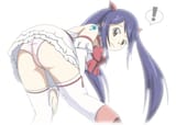 lolibooru 55463 bent_over blue_hair brown_eyes fairy_tail long_hair looking_back miniskirt pantyshot_(standing) pink_pantsu thighhighs underwear wendy_marvell