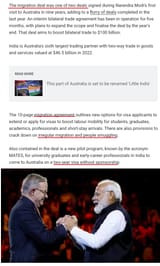 Indian selling population in trade deals 2023