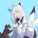 Fubuki interacts with cat__shirakami_fubuki_hololive_drawn_by_kokka_han__sample-8706ebefe296a01cb7c28016d7cce180