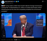 Trump reads a letter from Israel’s Atomic Energy Commission stating that &#039;a devastating U.S. strike on Fordow destroyed critical infrastructure&#039; 25-06-2025 HD